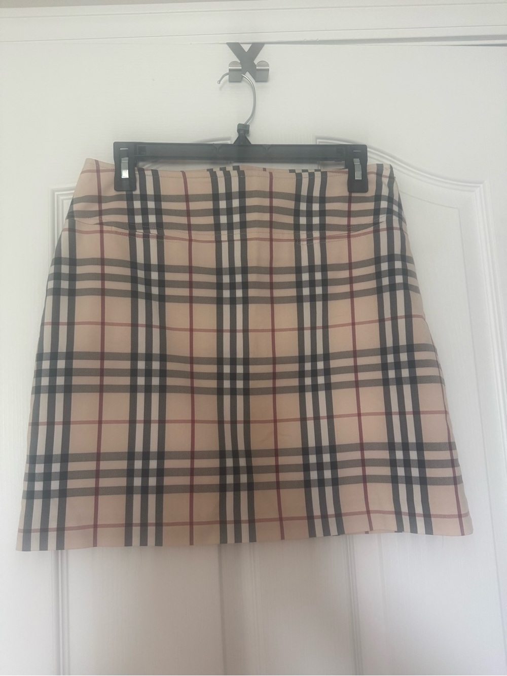Beige Plaid Women's Skirt